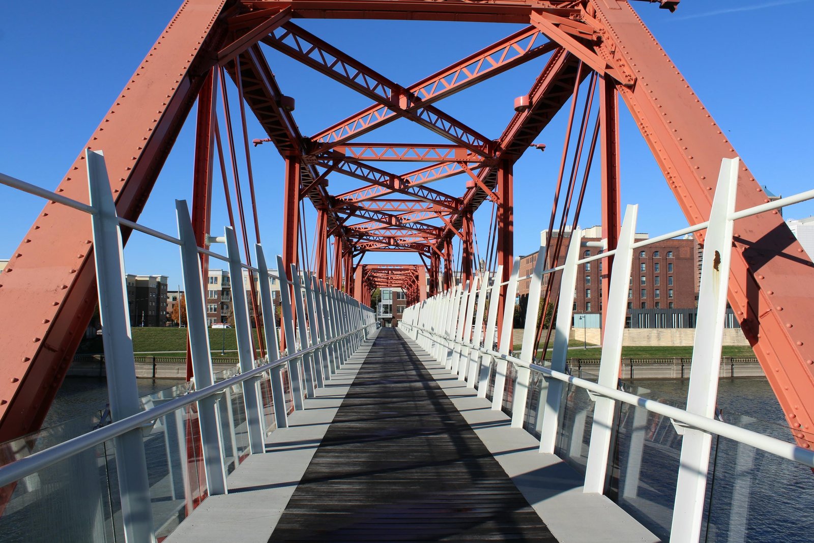 Looking west into truss spans